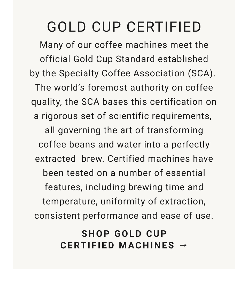 Gold Cup Certified