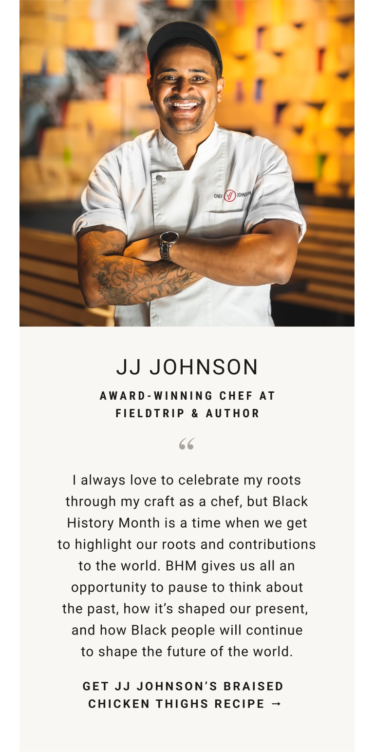 Get JJ Johnson's Braised Chicken Thighs Recipe