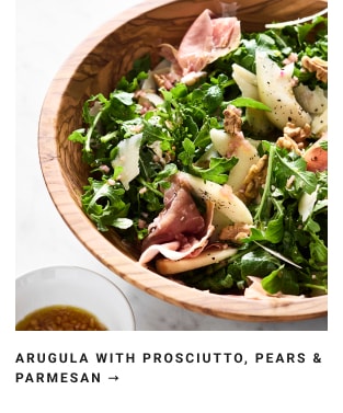 Arugula with Prosciutto, Pears and Parmesan