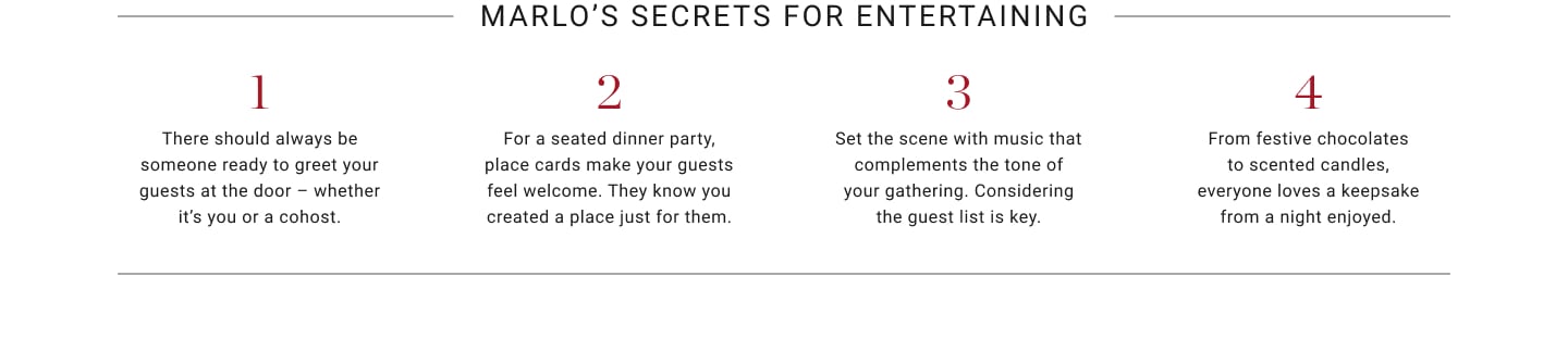 Marlo's Secrets for Entertaining