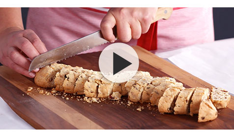 Hazelnut and Dried Cherry Biscotti >