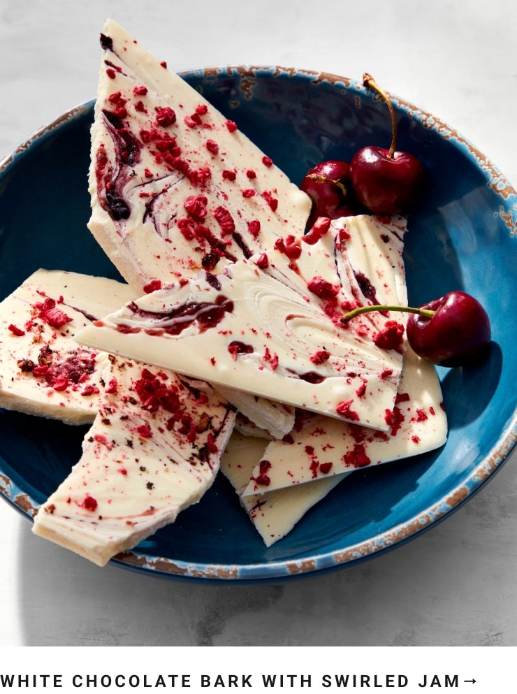White Chocolate Bark with Swirled Jam