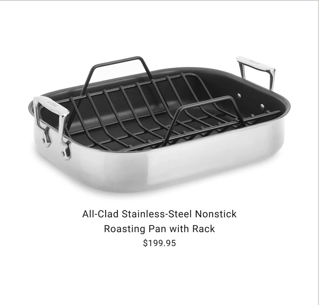 All-Clad Stainless-Steel Nonstick Roasting Pan with Rack