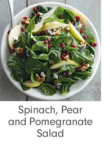Spinach, Pear and Pomegranate Salad