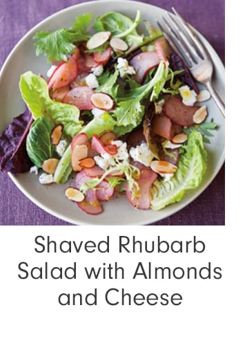 Shaved Rhubarb Salad with Almonds and Cheese