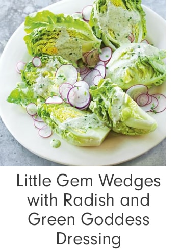 Little Gem Wedges with Radish and Green Goddess Dressing