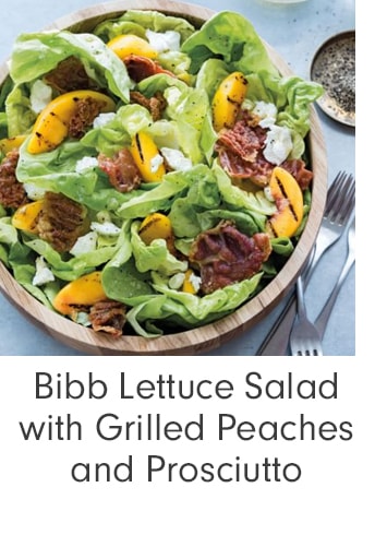 Bibb Lettuce Salad with Grilled Peaches and Prosciutto