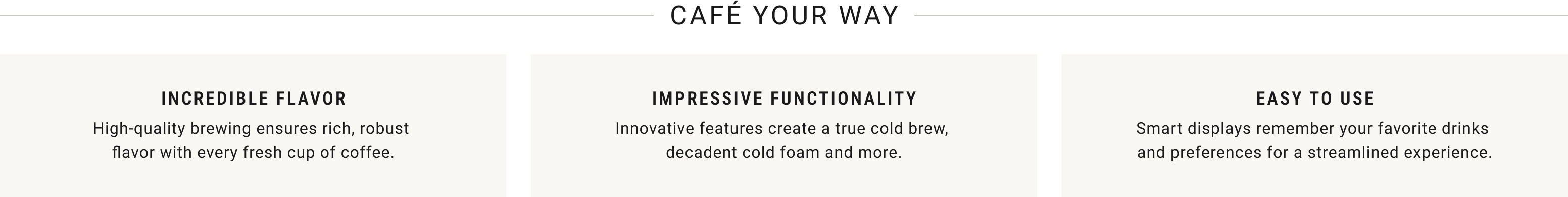 Café Your Way: Incredible Flavor, Impressive Functionality, Easy to Use