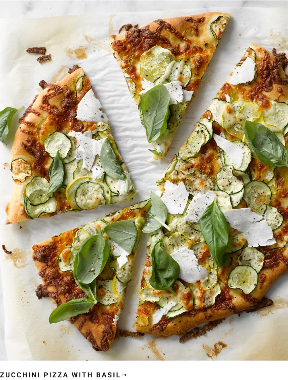 Zucchini Pizza with Basil Recipe