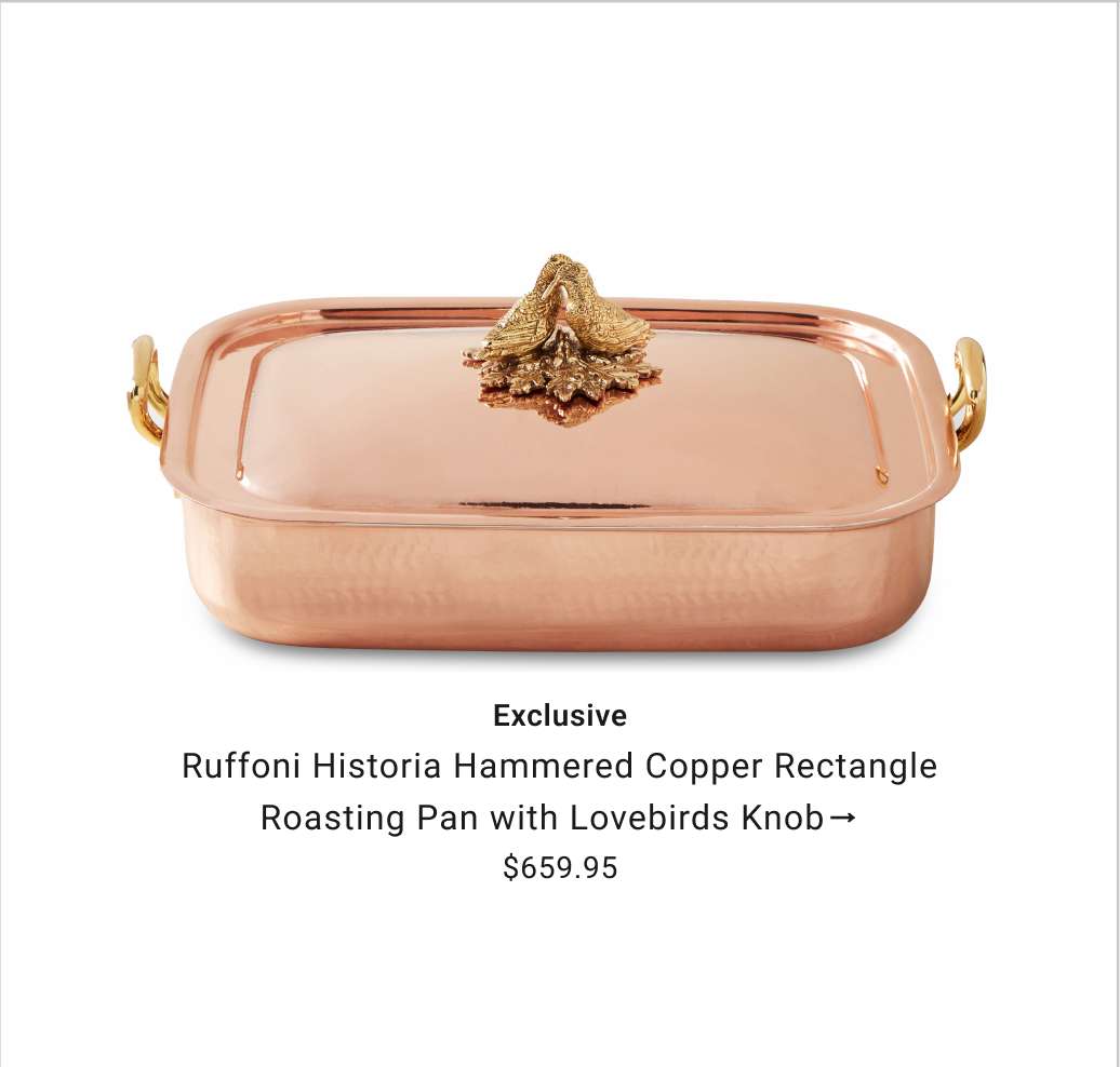 Ruffoni Historia Hammered Copper Rectangle Roaster Pan