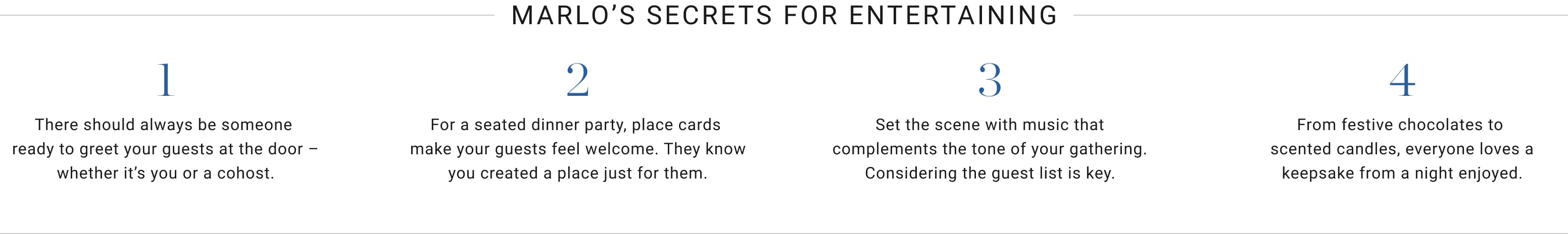 Marlo's Secrets for Entertaining