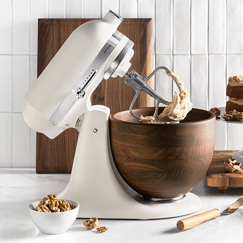 KitchenAid® Porcelain Artisan Stand Mixer with Walnut Bowl