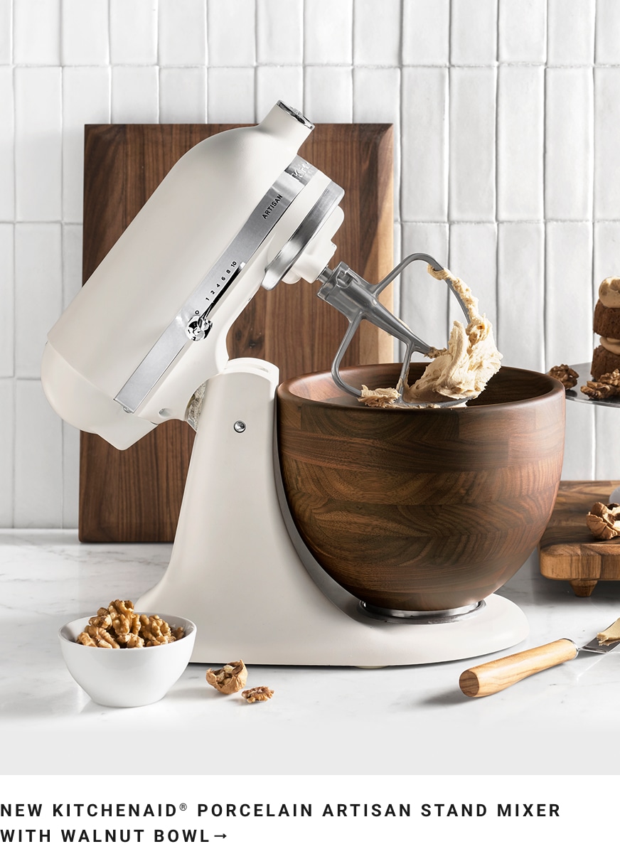 KitchenAid® Porcelain Artisan Stand Mixer with Walnut Bowl