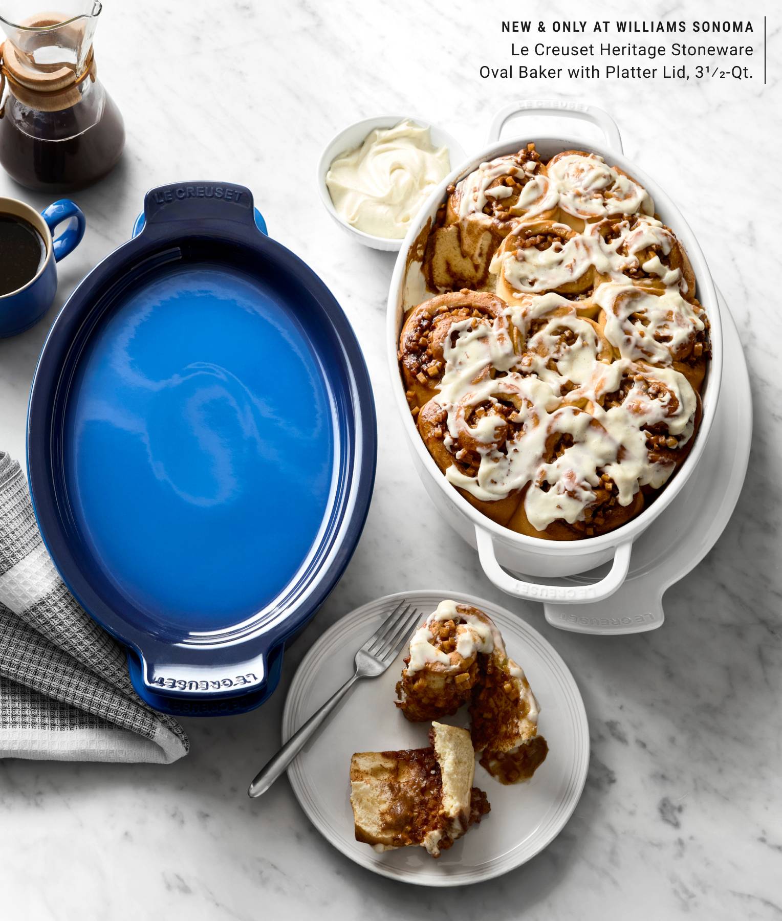 Le Creuset Heritage Stoneware Oval Baker with Platter Lid