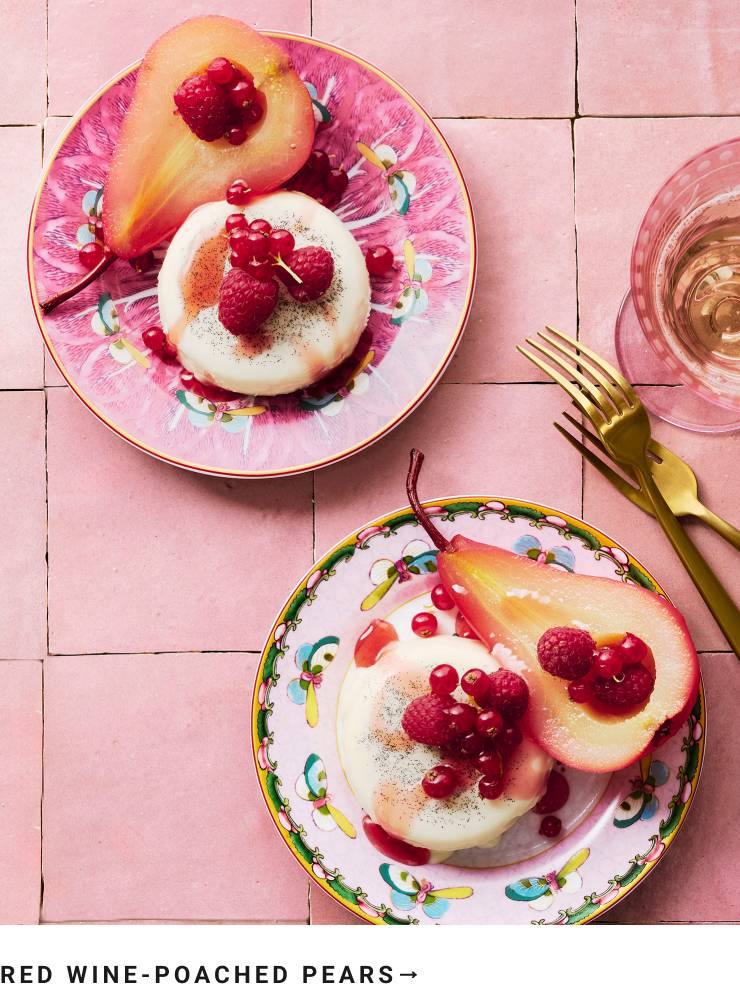 Red Wine-Poached Pears