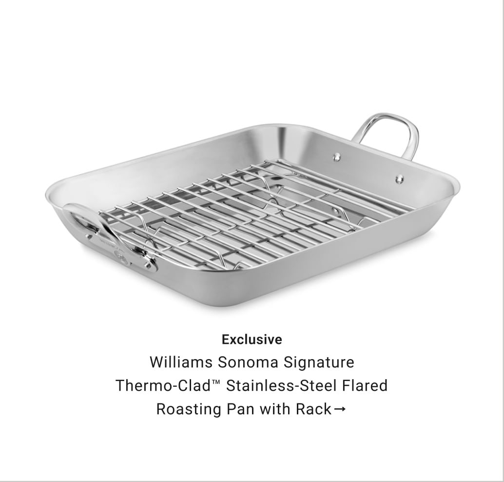 Williams Sonoma Stainless-Steel Flared Roasting Pan with Rack