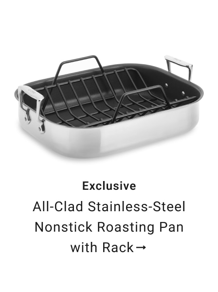 All-Clad Stainless-Steel Nonstick Roasting Pan with Rack