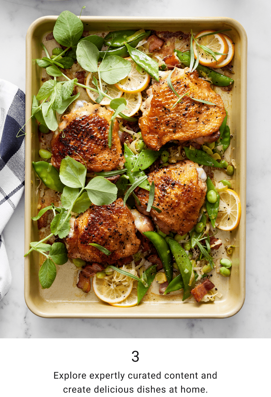 3. Explore expertly curated content and create delicious dishes at home.