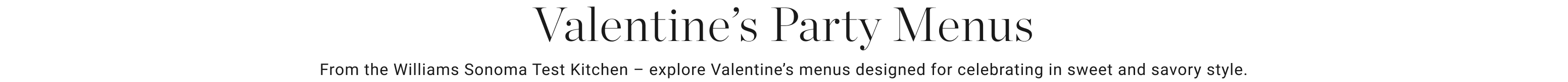 Valentine's Party Menus