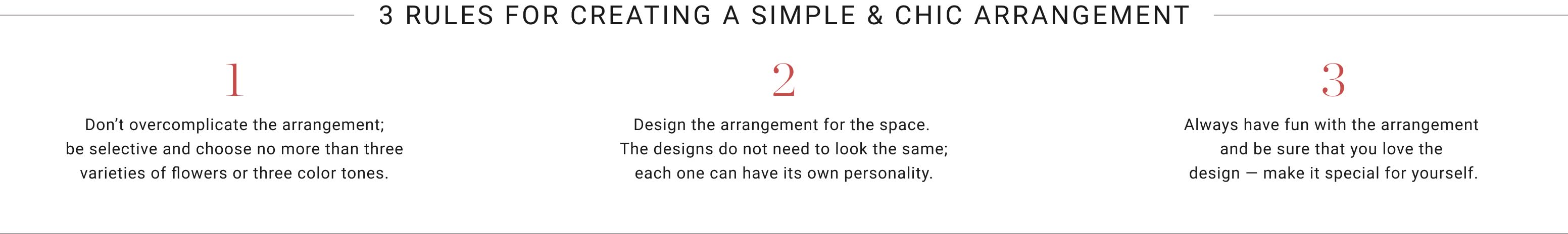 3 Rules for Creating a Simple and Chic Arrangement