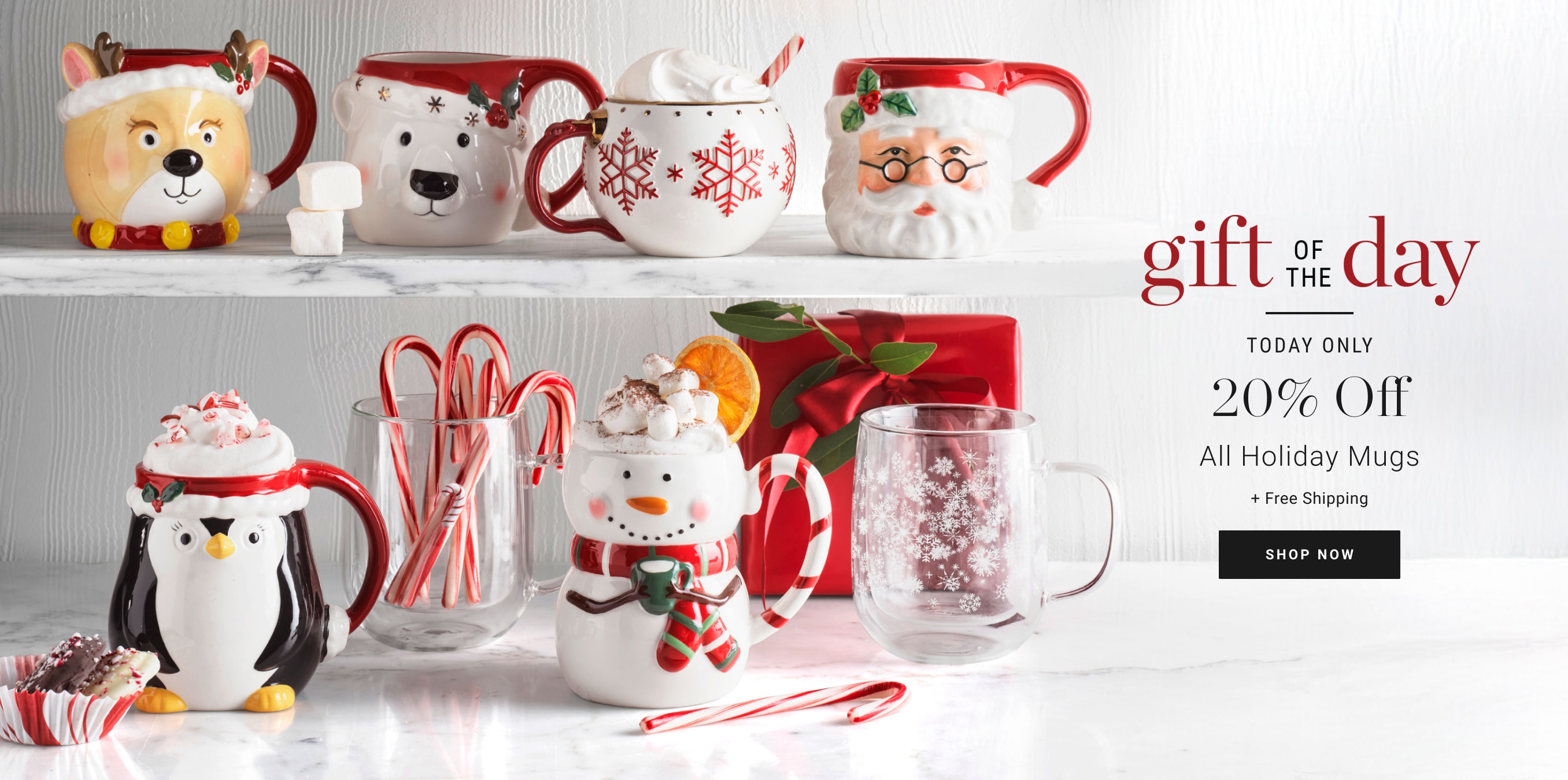 GIFT OF THE DAY! 20% Off Holiday Mugs
