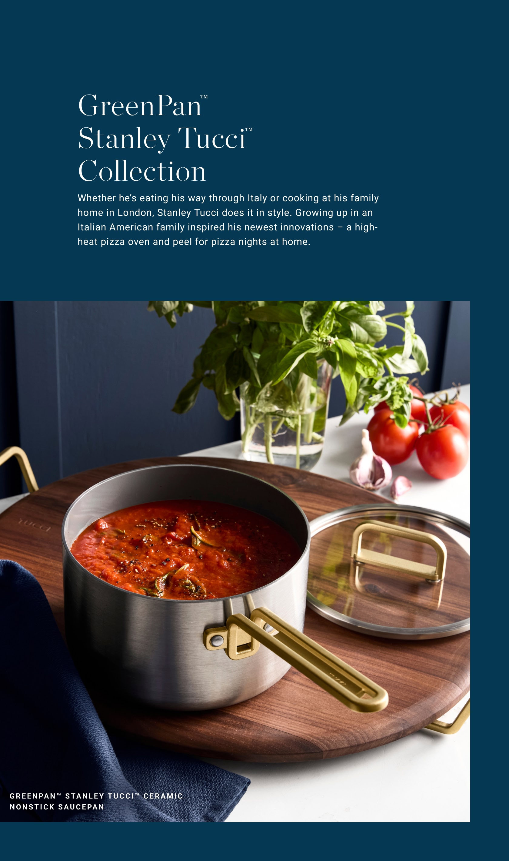 GreenPan™ Stanley Tucci™ Ceramic Nonstick Saucepan