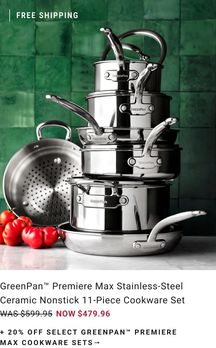 Shop Greenpan™ Premiere Max Stainless-Steel Cookware