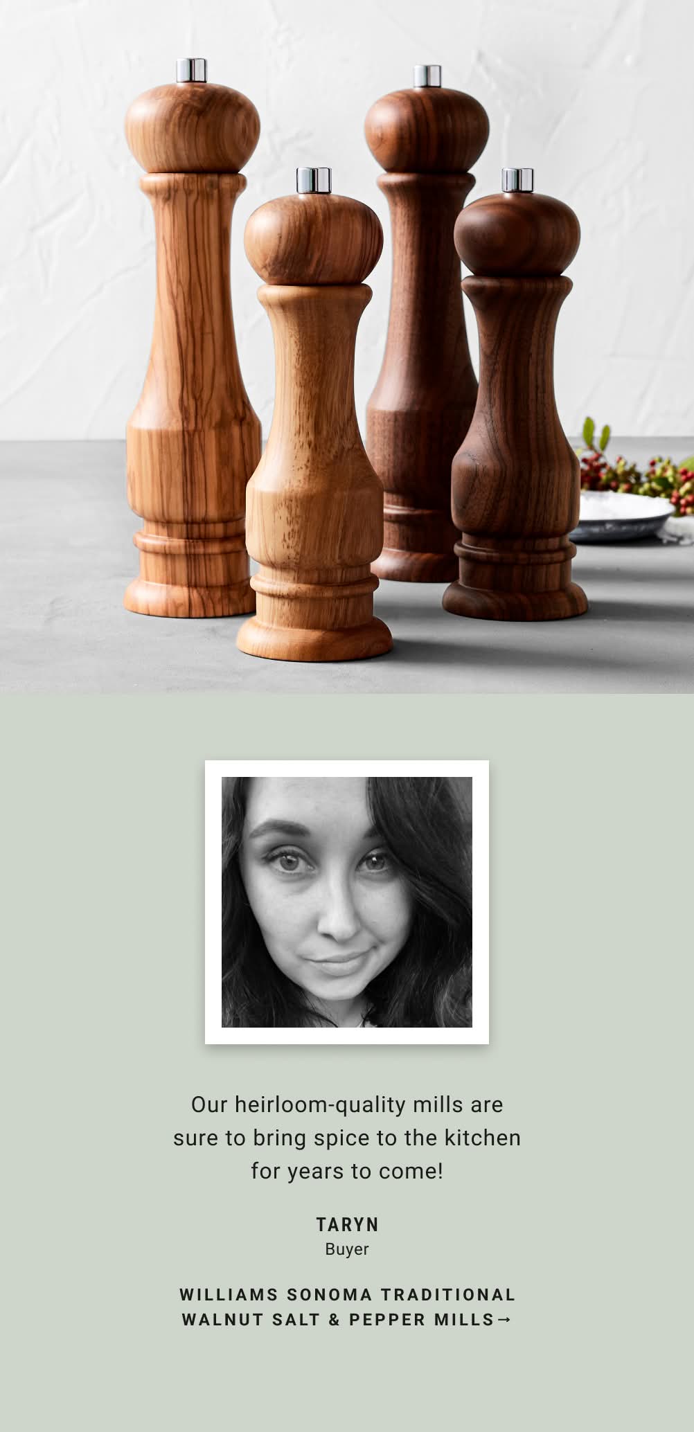 Williams Sonoma Traditional Walnut Salt & Pepper Mills