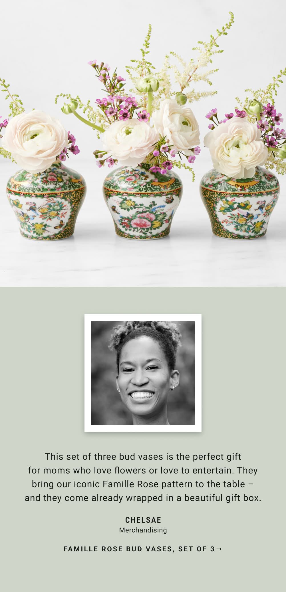 Famille Rose Bud Vases, Set of 3