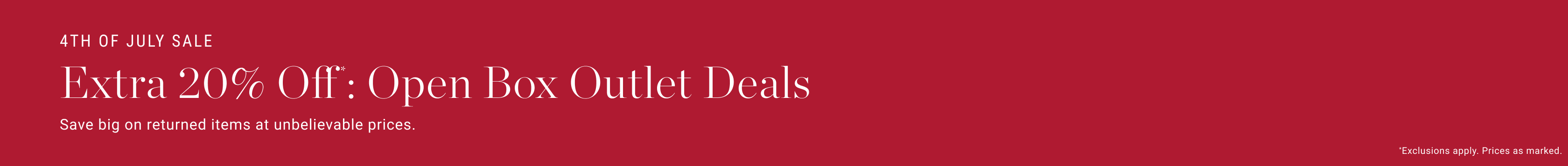 Open Box Outlet Deals