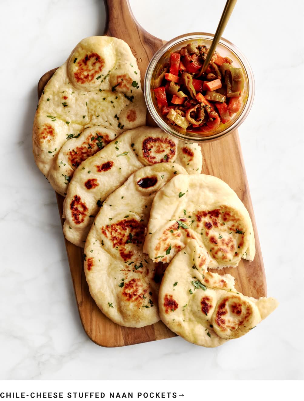 Chile-Cheese Stuffed Naan Pockets