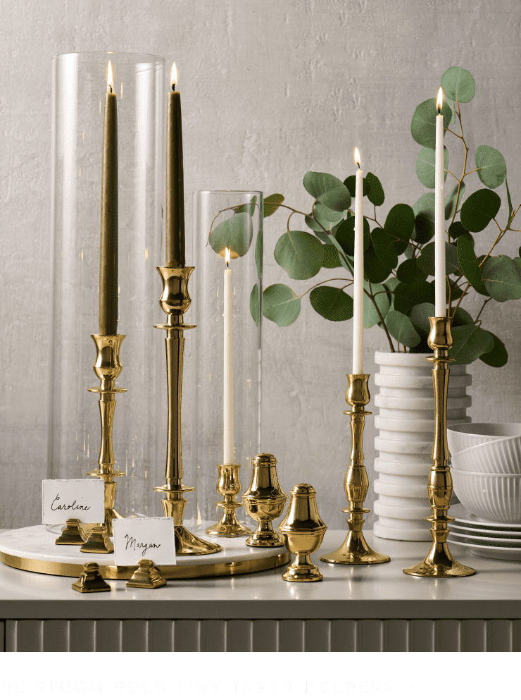 Heirloom Gold Tiny Taper Holders