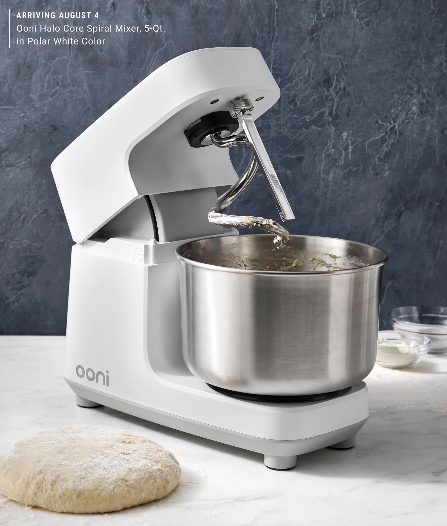 Arriving August 4: Ooni Halo Core Spiral Mixer, 5- Qt in Polar White