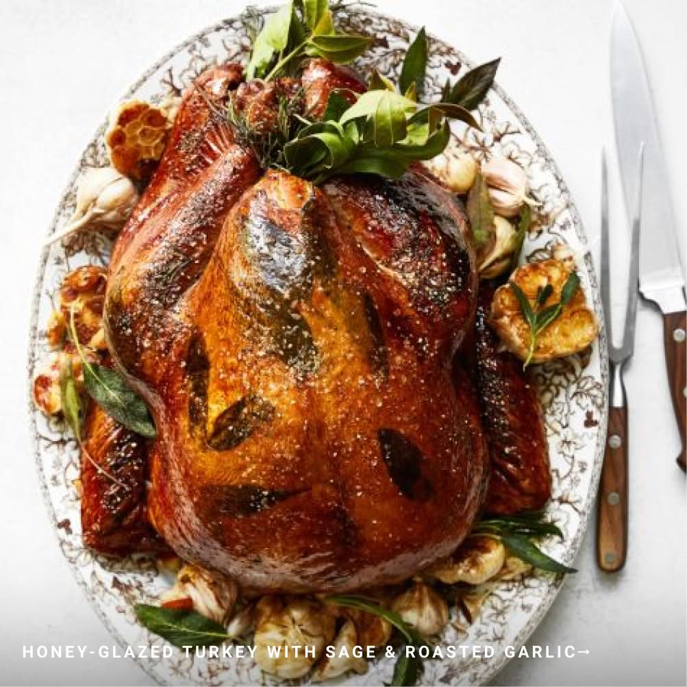 Honey-Glazed Turkey with Sage and Roasted Garlic