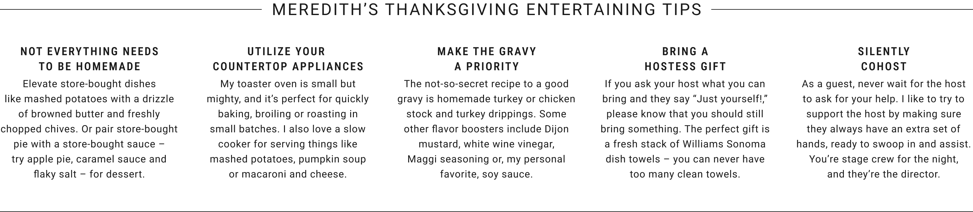 Meredith's Thankgiving Entertaining Tips