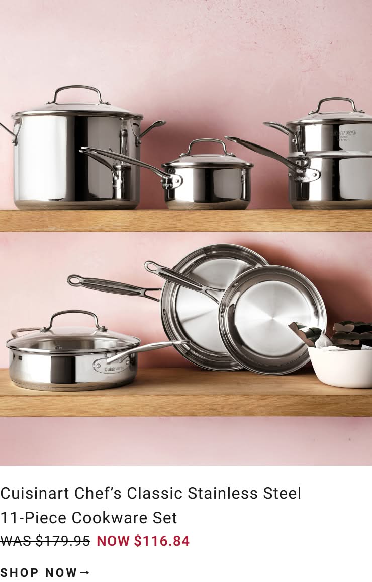 Shop Cuisinart Chef's Classic Stainless Steel 11-Piece Cookware Set Shop Cuisinart Chef's Classic Stainless Steel 11-Piece Cookware Set