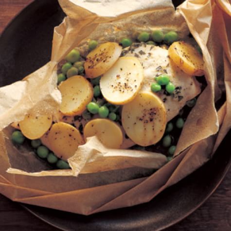 Parchment Baked Chicken With New Potatoes Peas And Tarragon Williams Sonoma