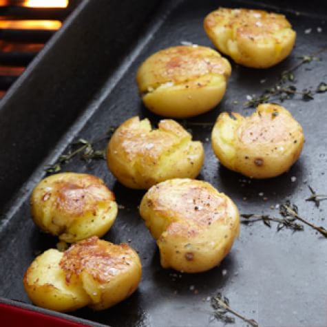 Grilled Smashed Potatoes with Lemon-Oregano Vinaigrette-image