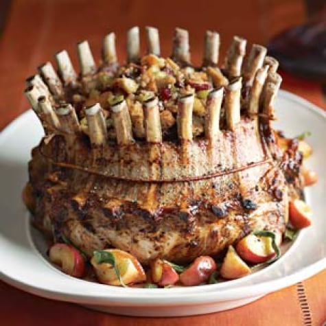 Crown Roast Of Pork With Apple Cranberry And Pecan Stuffing Williams Sonoma