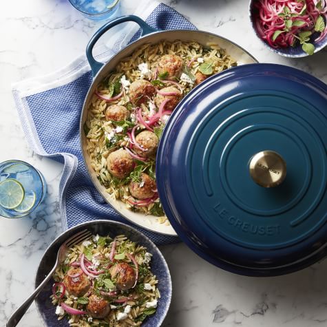Greek Chicken Meatballs with Orzo and Feta-image