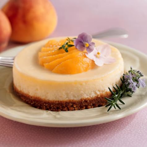 Crème Fraîche Cheesecakes with Freestone Peaches | Williams Sonoma