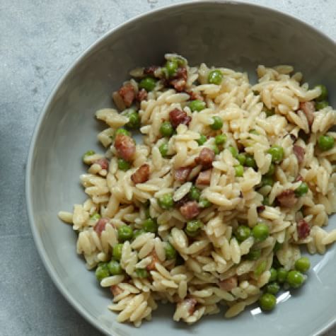 Pasta Risotto with Peas and Pancetta | Williams Sonoma