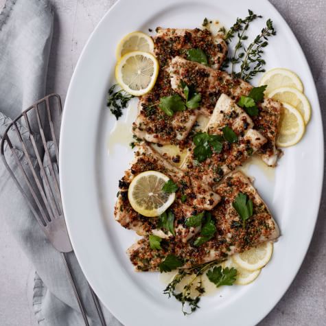 Broiled Flounder with Black Walnut Gremolata | Williams Sonoma