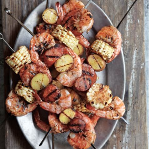 Cajun Shrimp and Sausage Skewers