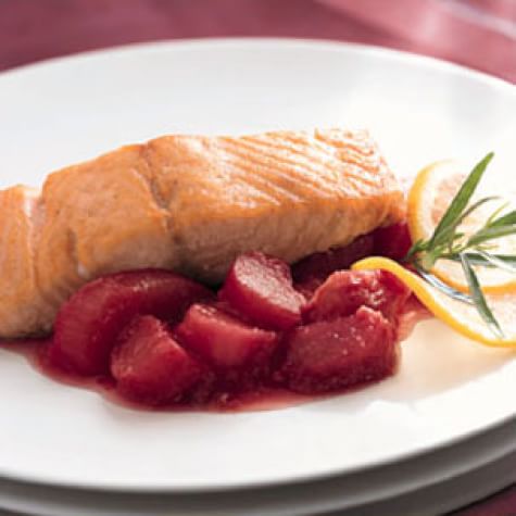 Roasted Salmon and Rhubarb