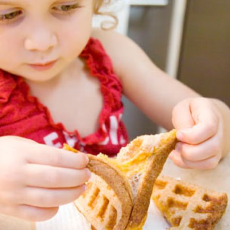 Waffle Iron Grilled Cheese Sandwich