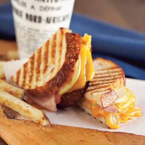 Ham & Pear Panini with Oven-Baked Fries