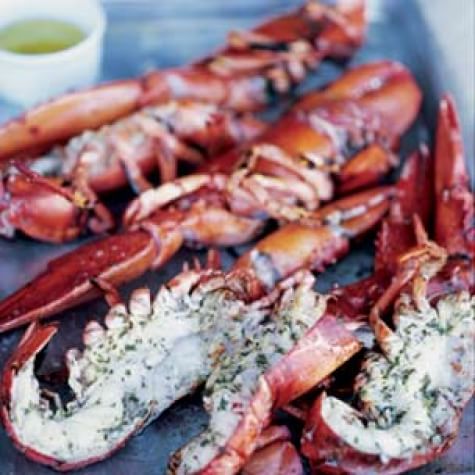 Lobster Halves with Tarragon-Lime Butter