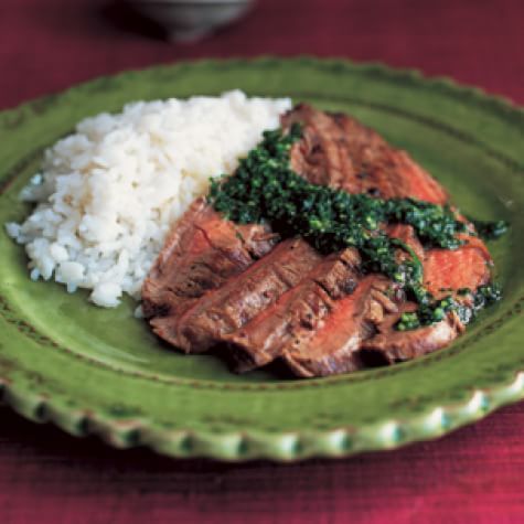 Marinated Flank Steak with Chimichurri - Girl With The Iron Cast