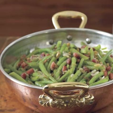 Green Beans with Pancetta and Pine Nuts